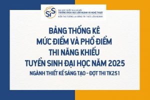 Bảng thống kê mức điểm và phổ điểm thi năng khiếu tuyển sinh đại học năm 2025 (Ngành Thiết kế sáng tạo - Đợt thi TK251)